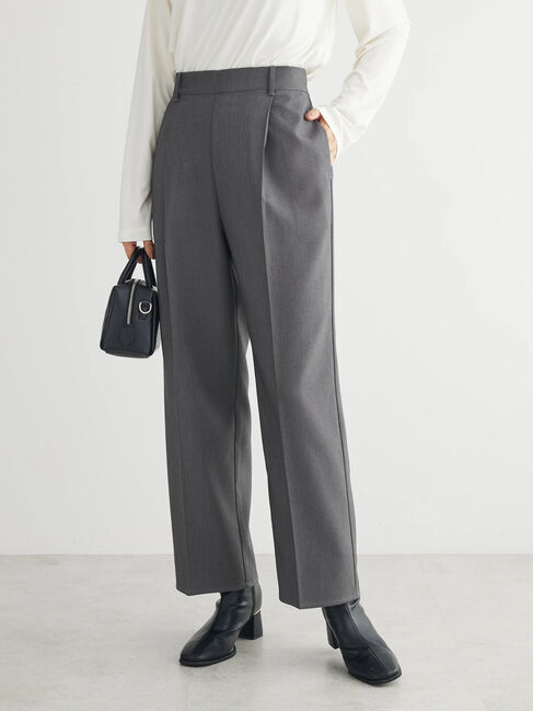 Green Parks「あったかきれいシルエットストレートパンツ」|その他|Gray