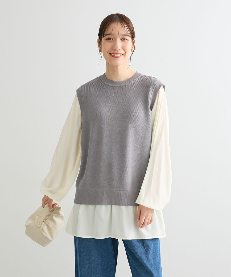 Green Parks「布帛ドッキングニットチュニック」|チュニック|