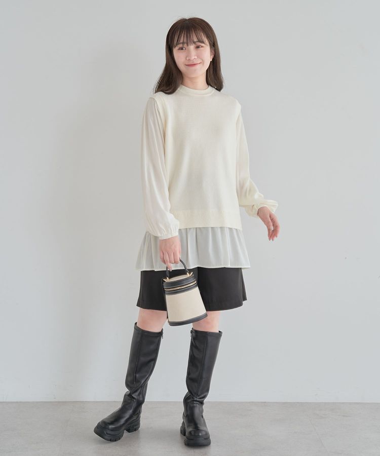 Green Parks「布帛ドッキングニットチュニック」|チュニック|