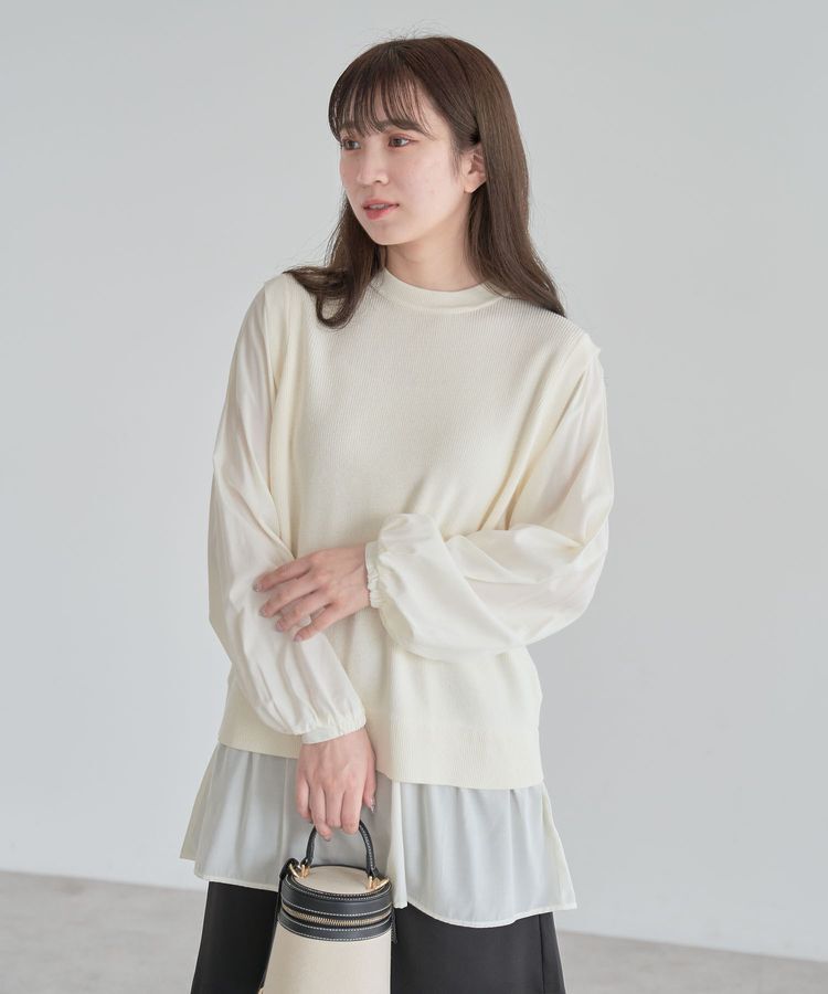 Green Parks「布帛ドッキングニットチュニック」|チュニック|