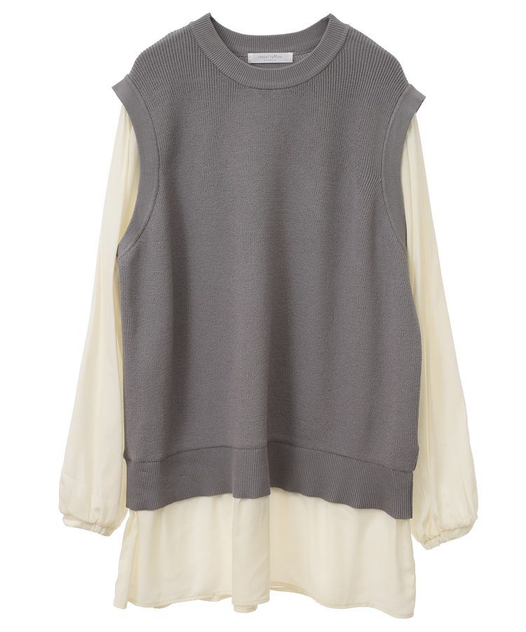 Green Parks「布帛ドッキングニットチュニック」|チュニック|