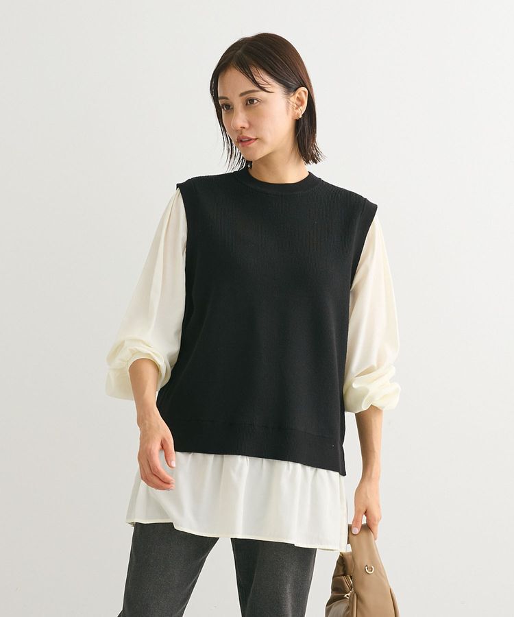Green Parks「布帛ドッキングニットチュニック」|チュニック|