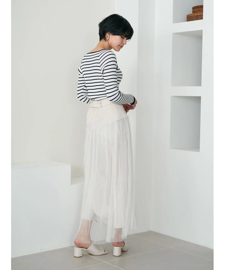 YECCA VECCA「シアープリーツMIXスカート」|スカート|