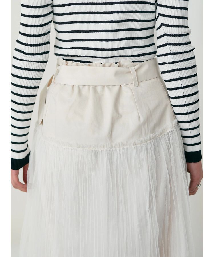 YECCA VECCA「シアープリーツMIXスカート」|スカート|