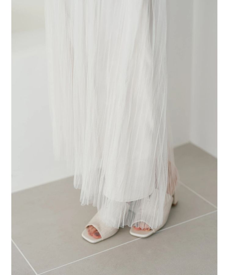 YECCA VECCA「シアープリーツMIXスカート」|スカート|