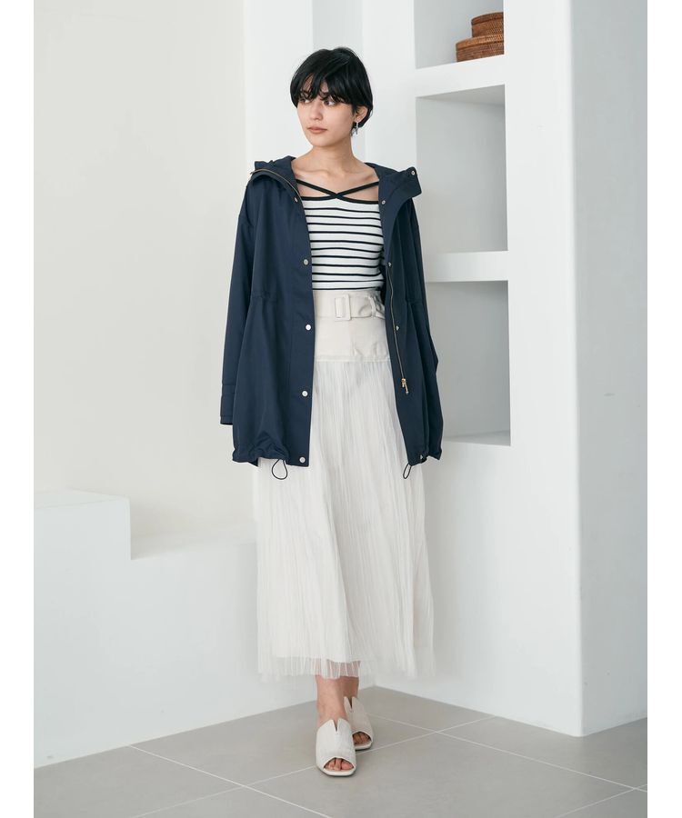 YECCA VECCA「シアープリーツMIXスカート」|スカート|