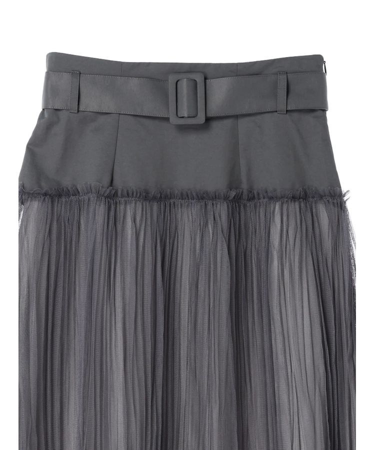 YECCA VECCA「シアープリーツMIXスカート」|スカート|