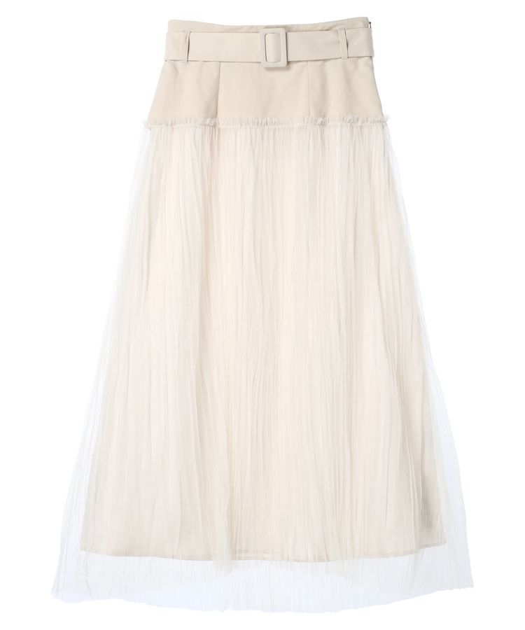 YECCA VECCA「シアープリーツMIXスカート」|スカート|