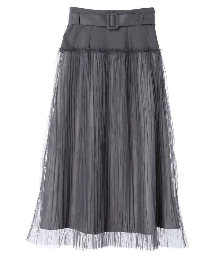 YECCA VECCA「シアープリーツMIXスカート」|スカート|