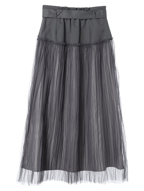 YECCA VECCA「シアープリーツMIXスカート」|スカート|