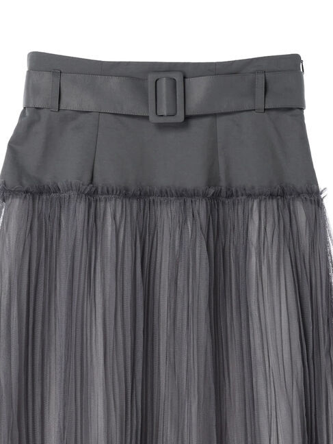 YECCA VECCA「シアープリーツMIXスカート」|スカート|