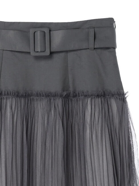 YECCA VECCA「シアープリーツMIXスカート」|スカート|