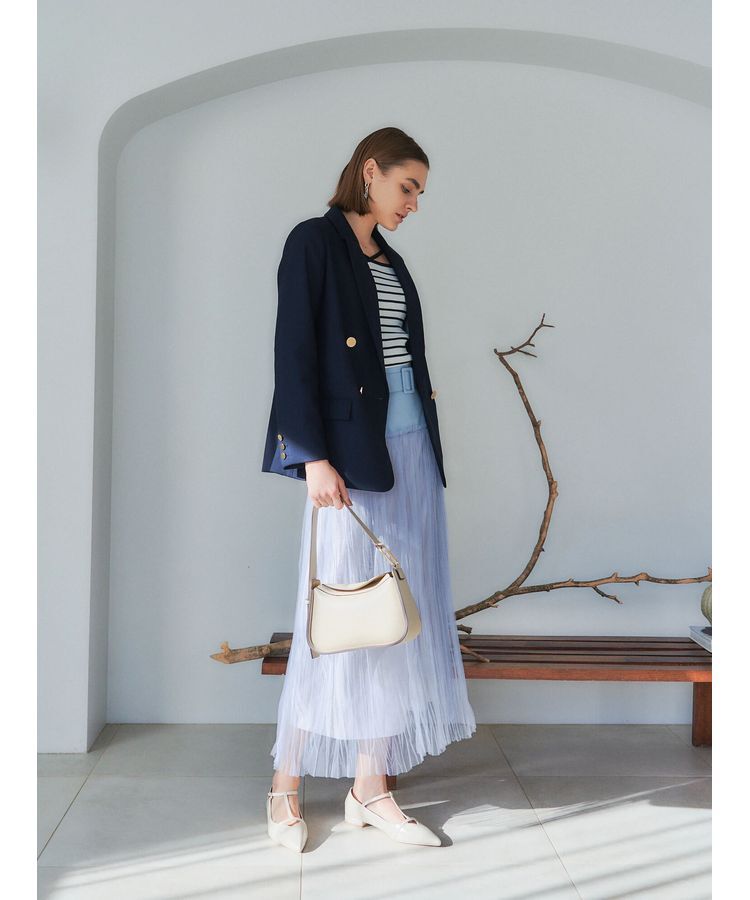 YECCA VECCA「シアープリーツMIXスカート」|スカート|