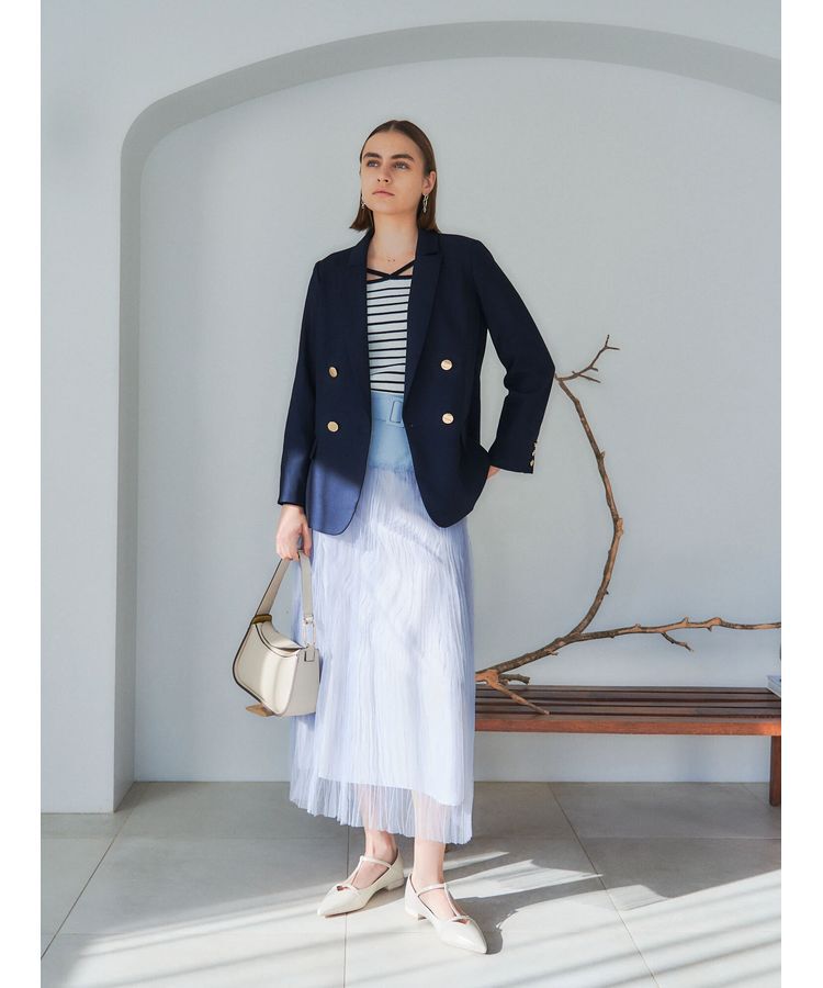 YECCA VECCA「シアープリーツMIXスカート」|スカート|