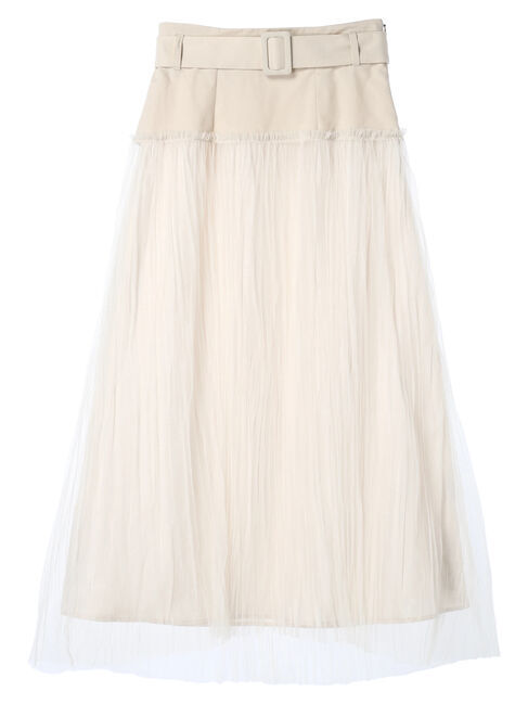 YECCA VECCA「シアープリーツMIXスカート」|スカート|