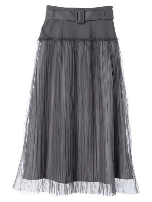 YECCA VECCA「シアープリーツMIXスカート」|スカート|