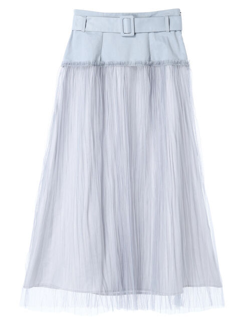 YECCA VECCA「シアープリーツMIXスカート」|スカート|