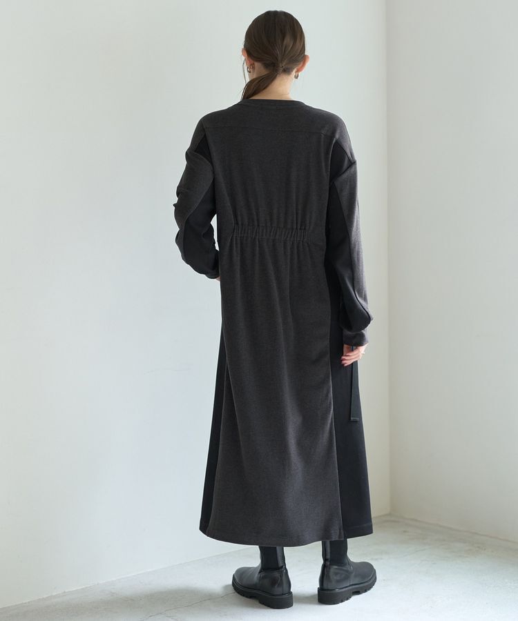 Editt by YECCA VECCA「配色ギャザーデザイン起毛ワンピース」|ワンピース|