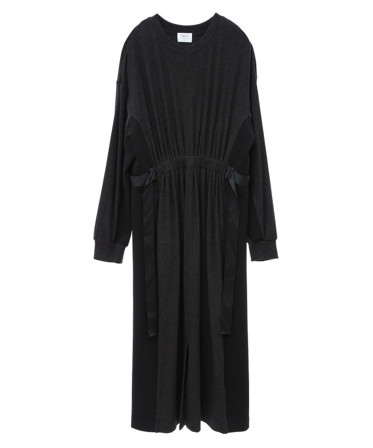 Editt by YECCA VECCA「配色ギャザーデザイン起毛ワンピース」|ワンピース|