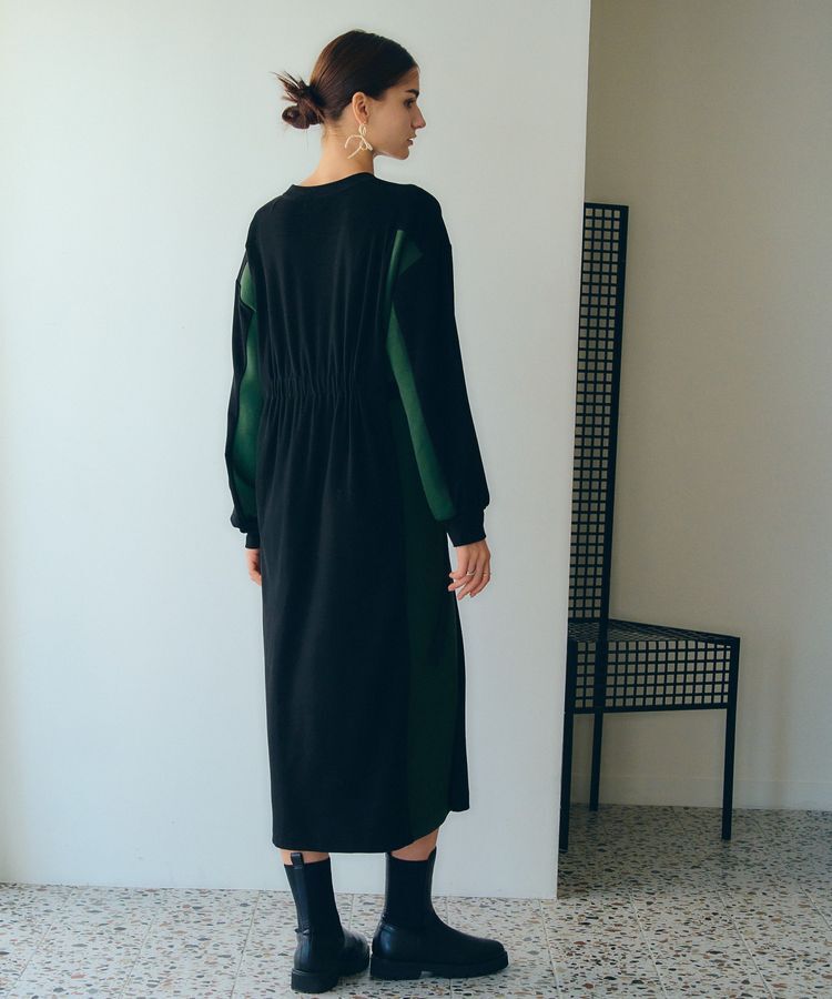 Editt by YECCA VECCA「配色ギャザーデザイン起毛ワンピース」|ワンピース|