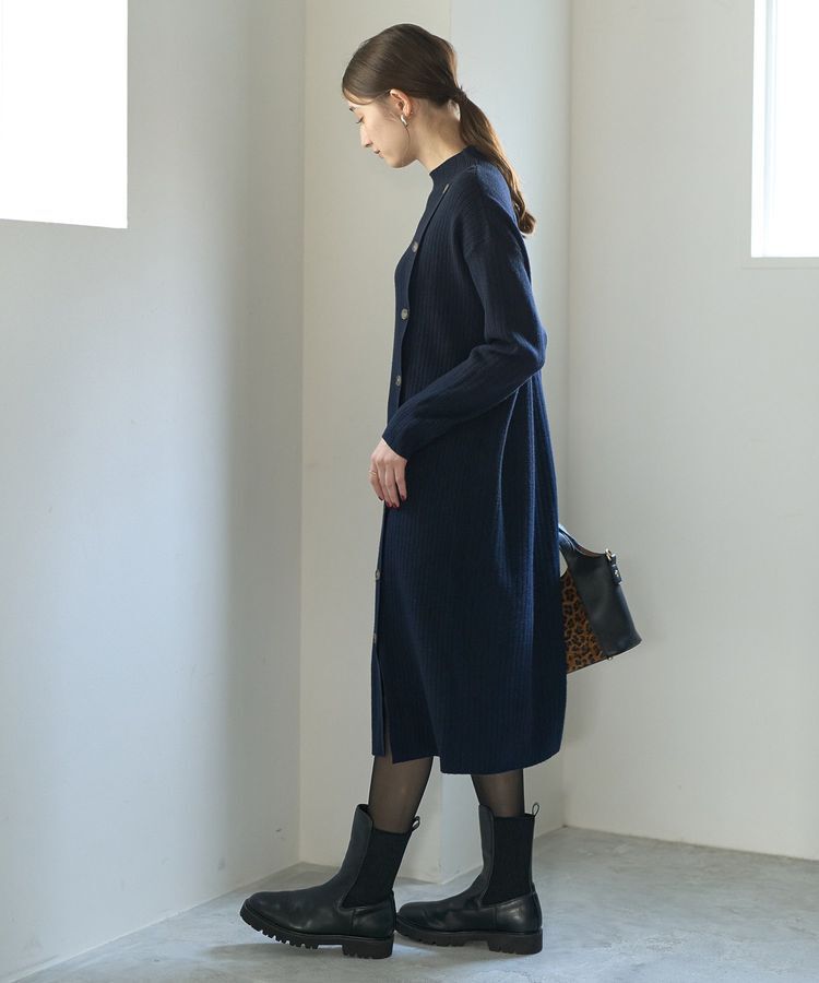 YECCA VECCA「釦デザインハイネックニットワンピース」|ワンピース|