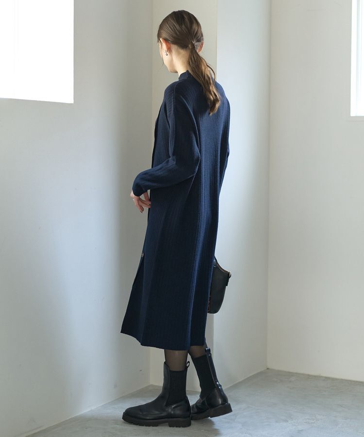 YECCA VECCA「釦デザインハイネックニットワンピース」|ワンピース|