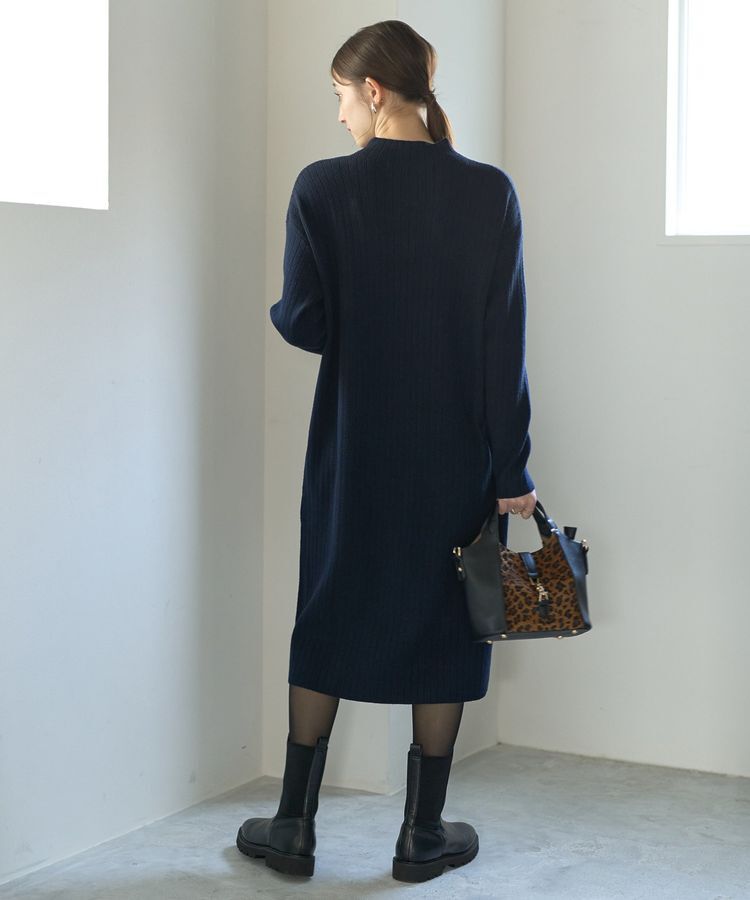 YECCA VECCA「釦デザインハイネックニットワンピース」|ワンピース|