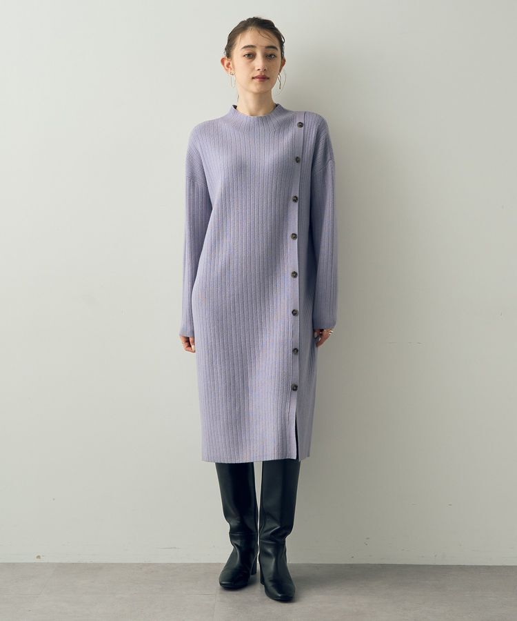 YECCA VECCA「釦デザインハイネックニットワンピース」|ワンピース|