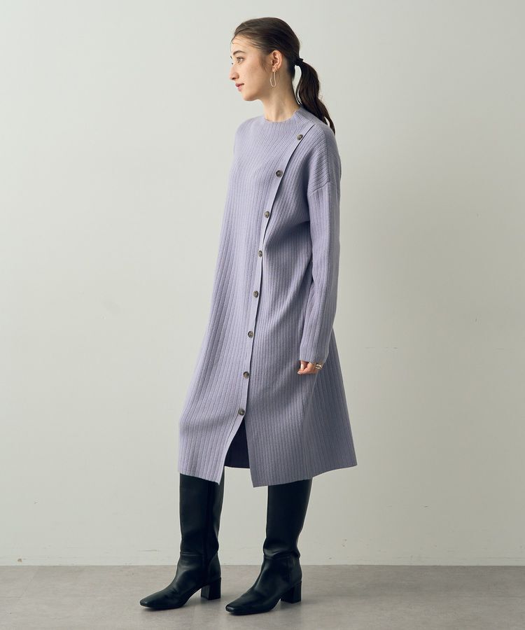YECCA VECCA「釦デザインハイネックニットワンピース」|ワンピース|
