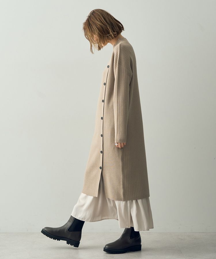 YECCA VECCA「釦デザインハイネックニットワンピース」|ワンピース|