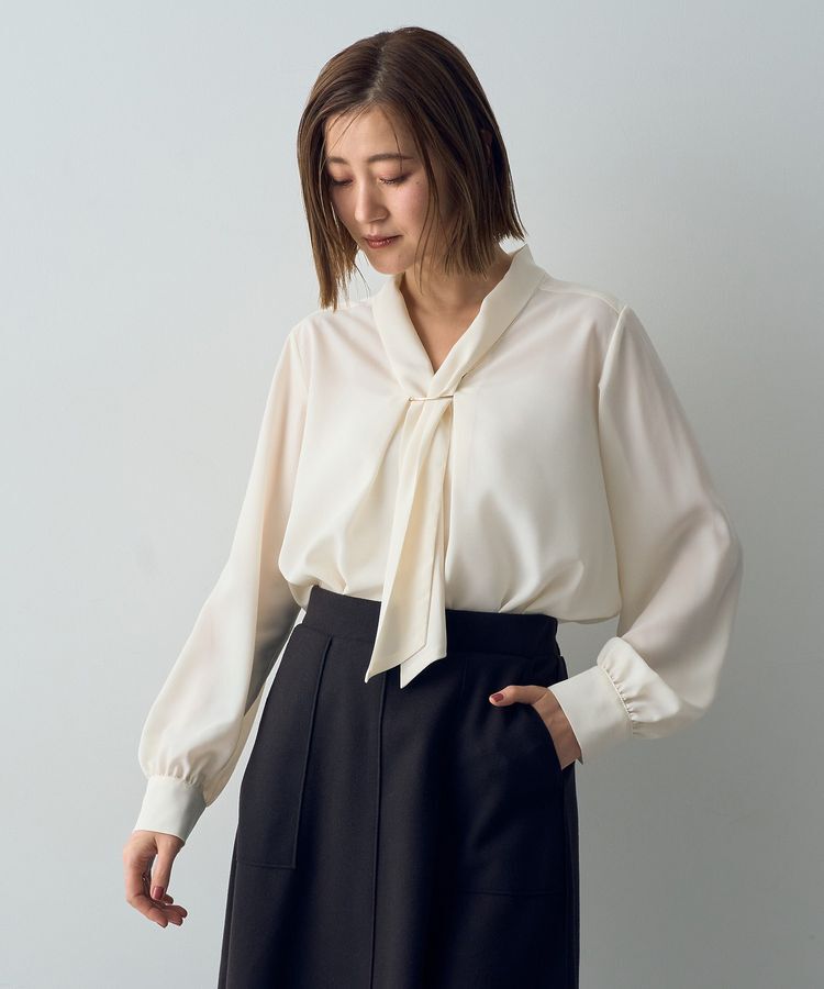 YECCA VECCA「メタルバーボウタイブラウス」|シャツ・ブラウス|