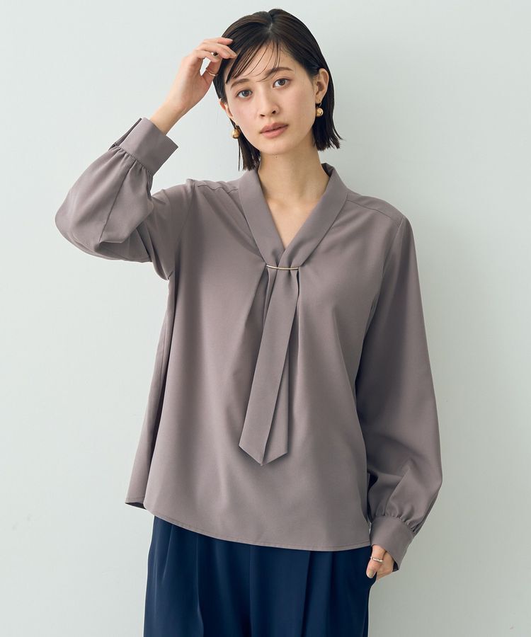 YECCA VECCA「メタルバーボウタイブラウス」|シャツ・ブラウス|Mocha