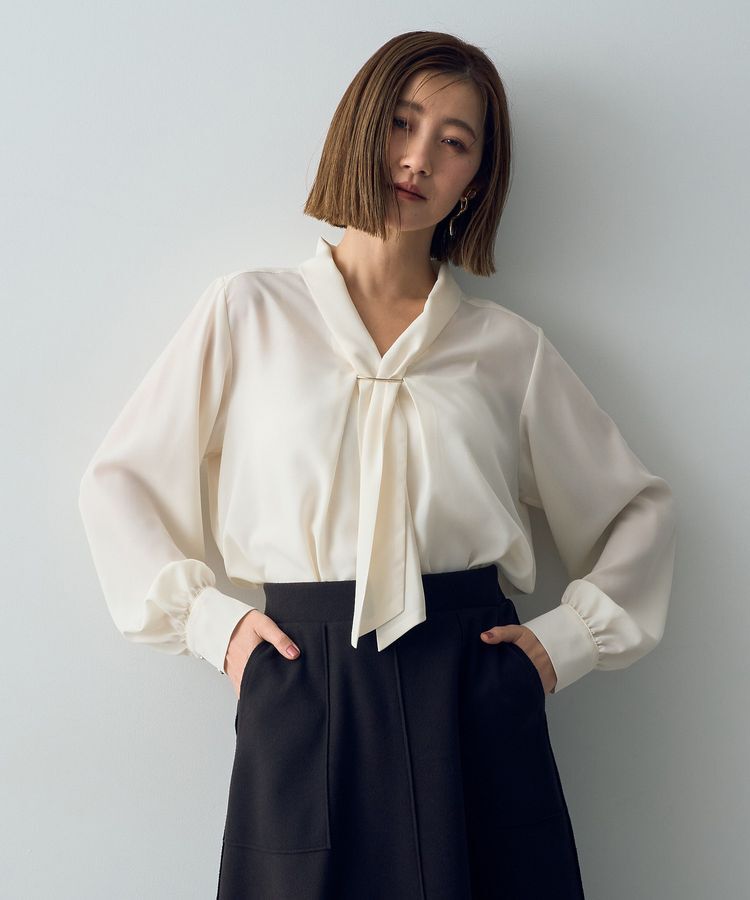 YECCA VECCA「メタルバーボウタイブラウス」|シャツ・ブラウス|