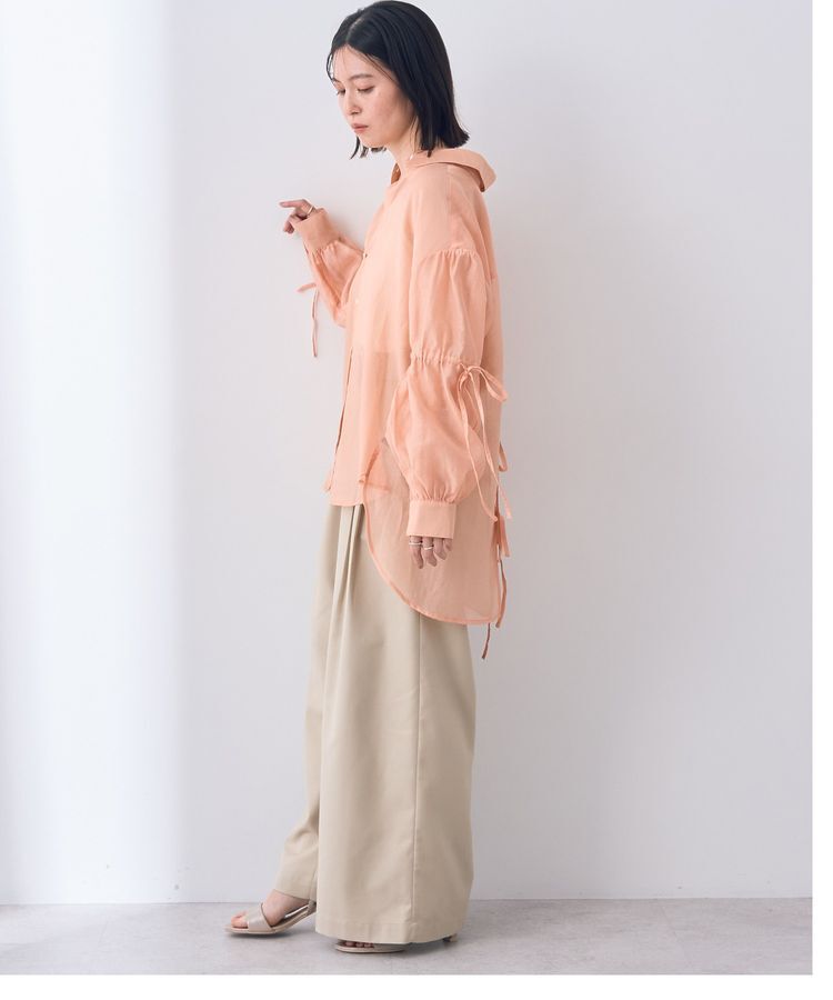 YECCA VECCA「バックリボンシアーシャツ」|シャツ・ブラウス|