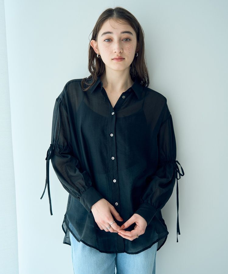 YECCA VECCA「バックリボンシアーシャツ」|シャツ・ブラウス|