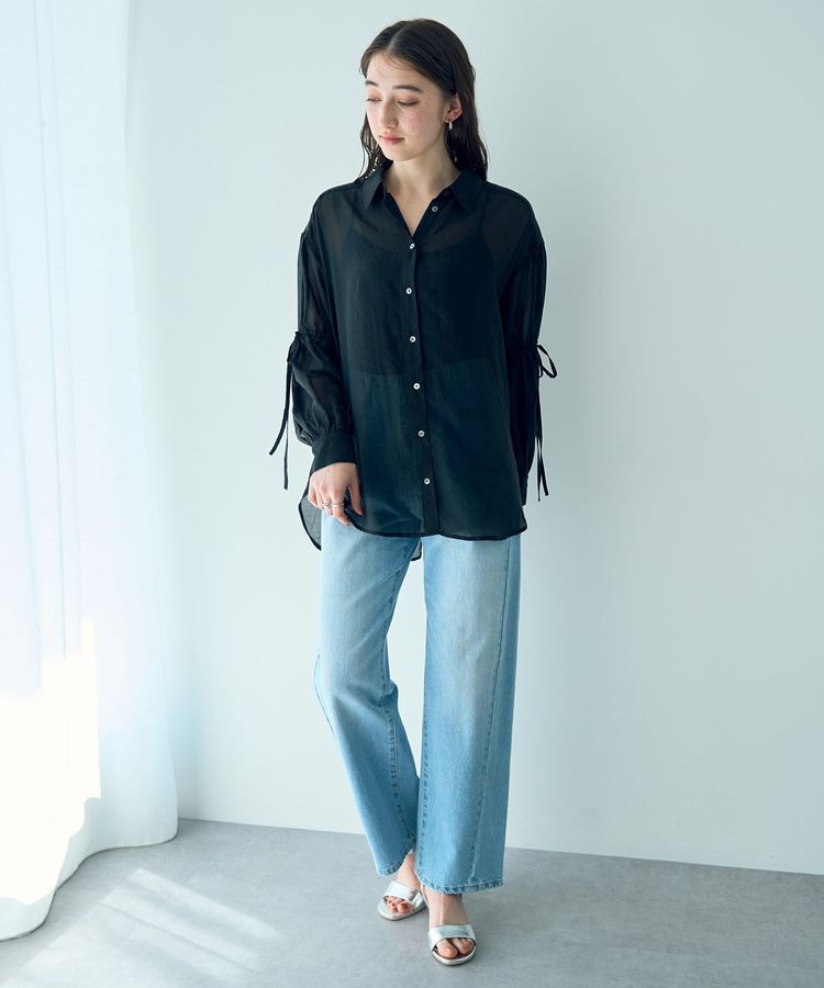 YECCA VECCA「バックリボンシアーシャツ」|シャツ・ブラウス|