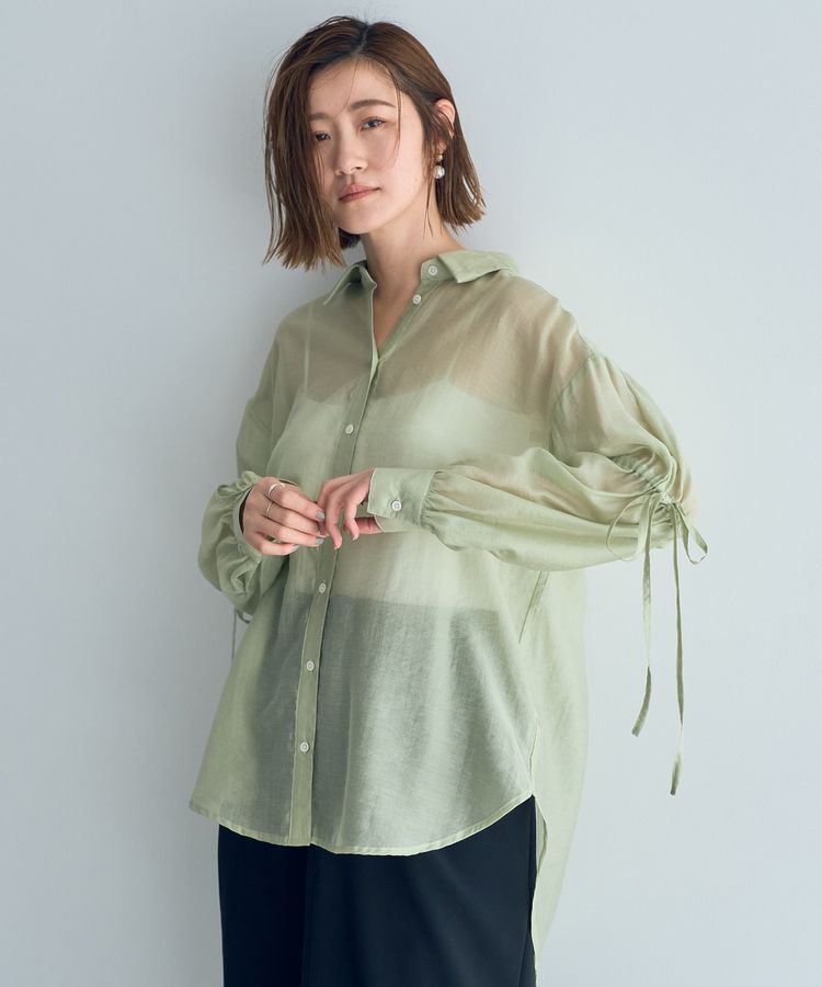 YECCA VECCA「バックリボンシアーシャツ」|シャツ・ブラウス|