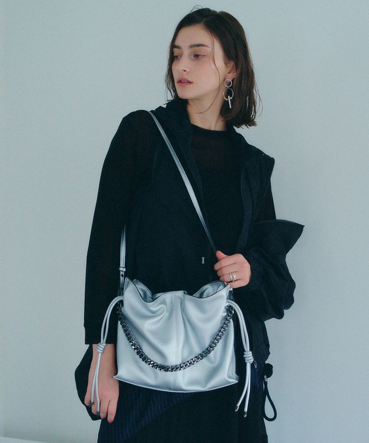 YECCA VECCA「2wayチェーンギャザーバッグ」|ショルダー・メッセンジャー|