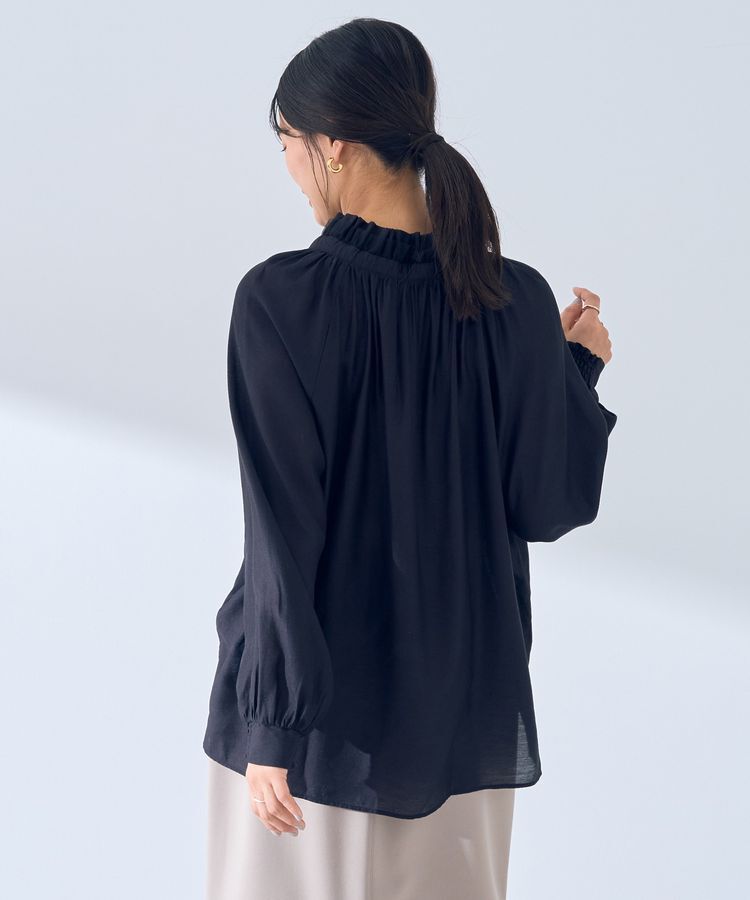YECCA VECCA「スタンドカラーシアーリボンブラウス」|シャツ・ブラウス|