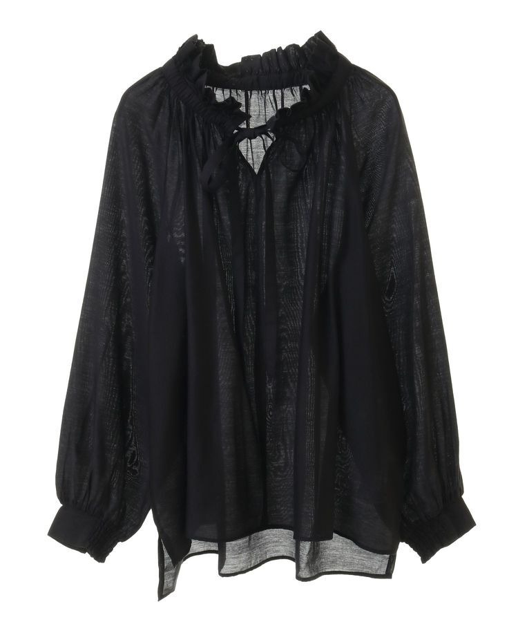 YECCA VECCA「スタンドカラーシアーリボンブラウス」|シャツ・ブラウス|