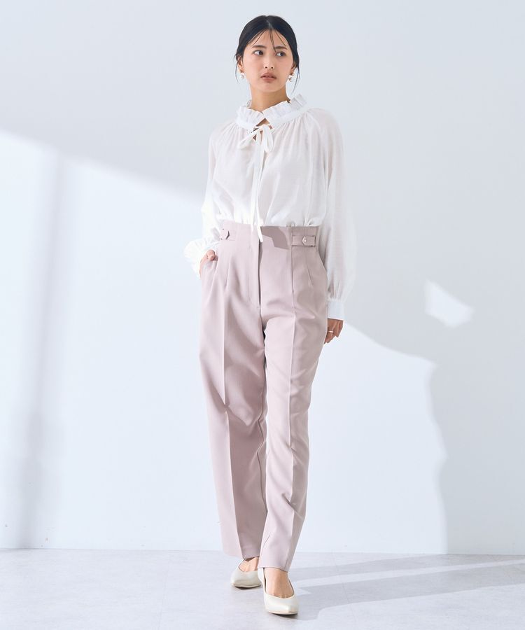 YECCA VECCA「スタンドカラーシアーリボンブラウス」|シャツ・ブラウス|