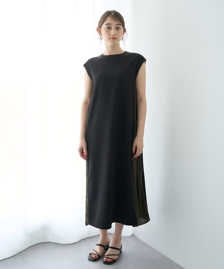 YECCA VECCA「プリーツMIX配色ワンピース」|ワンピース|