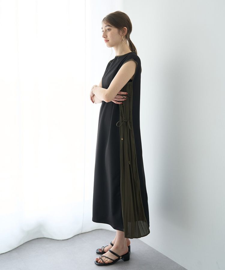 YECCA VECCA「プリーツMIX配色ワンピース」|ワンピース|