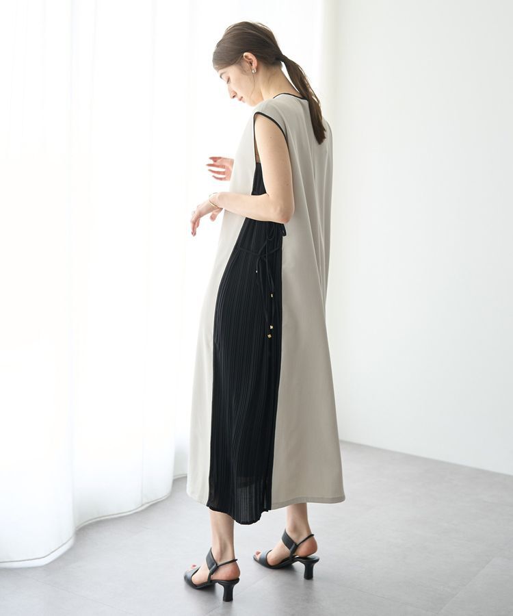 YECCA VECCA「プリーツMIX配色ワンピース」|ワンピース|