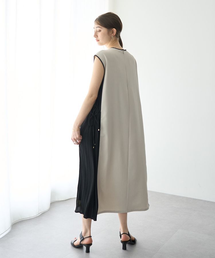 YECCA VECCA「プリーツMIX配色ワンピース」|ワンピース|