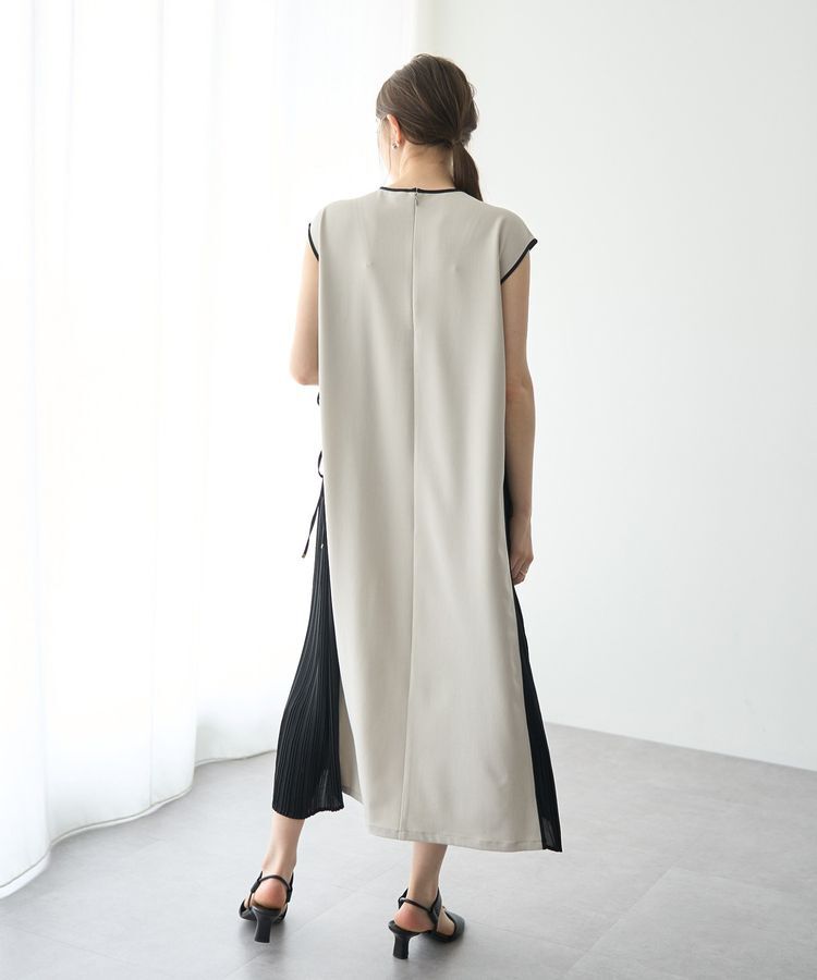 YECCA VECCA「プリーツMIX配色ワンピース」|ワンピース|