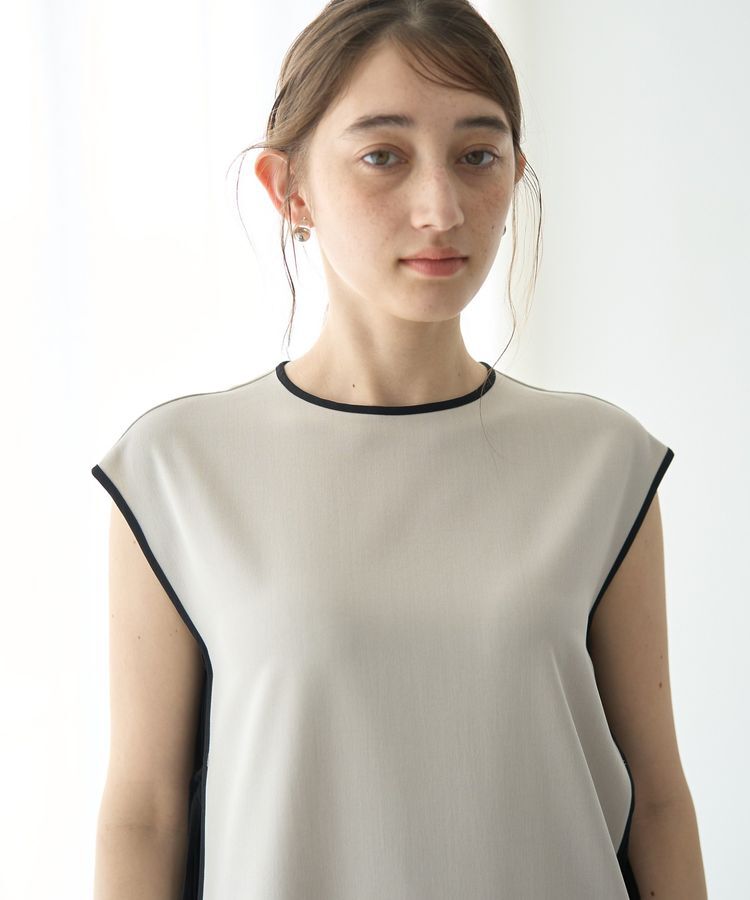 YECCA VECCA「プリーツMIX配色ワンピース」|ワンピース|