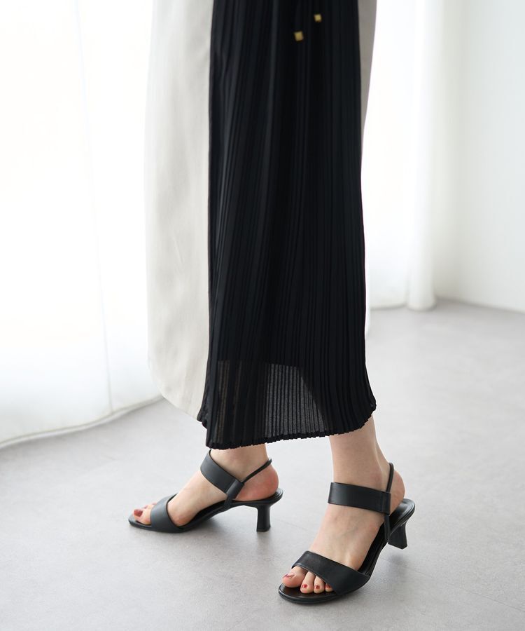 YECCA VECCA「プリーツMIX配色ワンピース」|ワンピース|