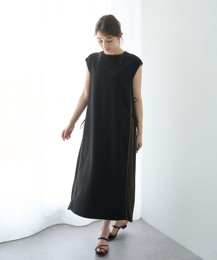 YECCA VECCA「プリーツMIX配色ワンピース」|ワンピース|