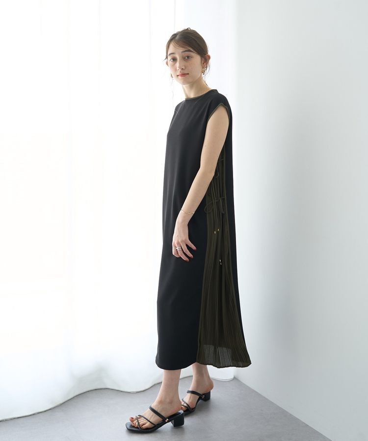 YECCA VECCA「プリーツMIX配色ワンピース」|ワンピース|